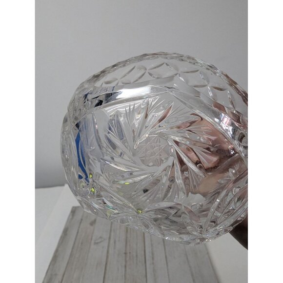 Vintage Crystal Cut Glass Centerpiece Basket 4 3/4" - Picture 5 of 8